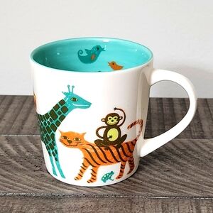 Starbucks 2008 Bone China Kids Baby Zoo Animals Coffee Mug Cup 8 oz Gift